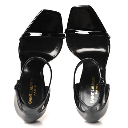 Saint Laurent Patent Calfskin Opyum 110 Sandals 39.5 Black 2 of 10