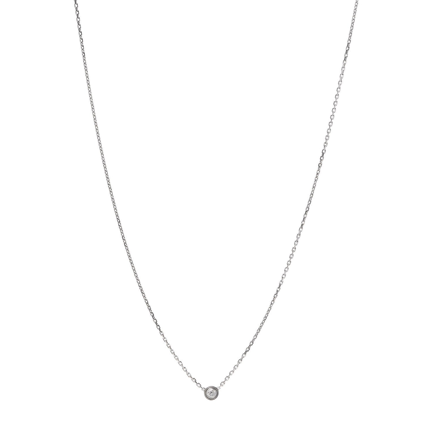 18K White Gold Diamond XS D'Amour Pendant Necklace
