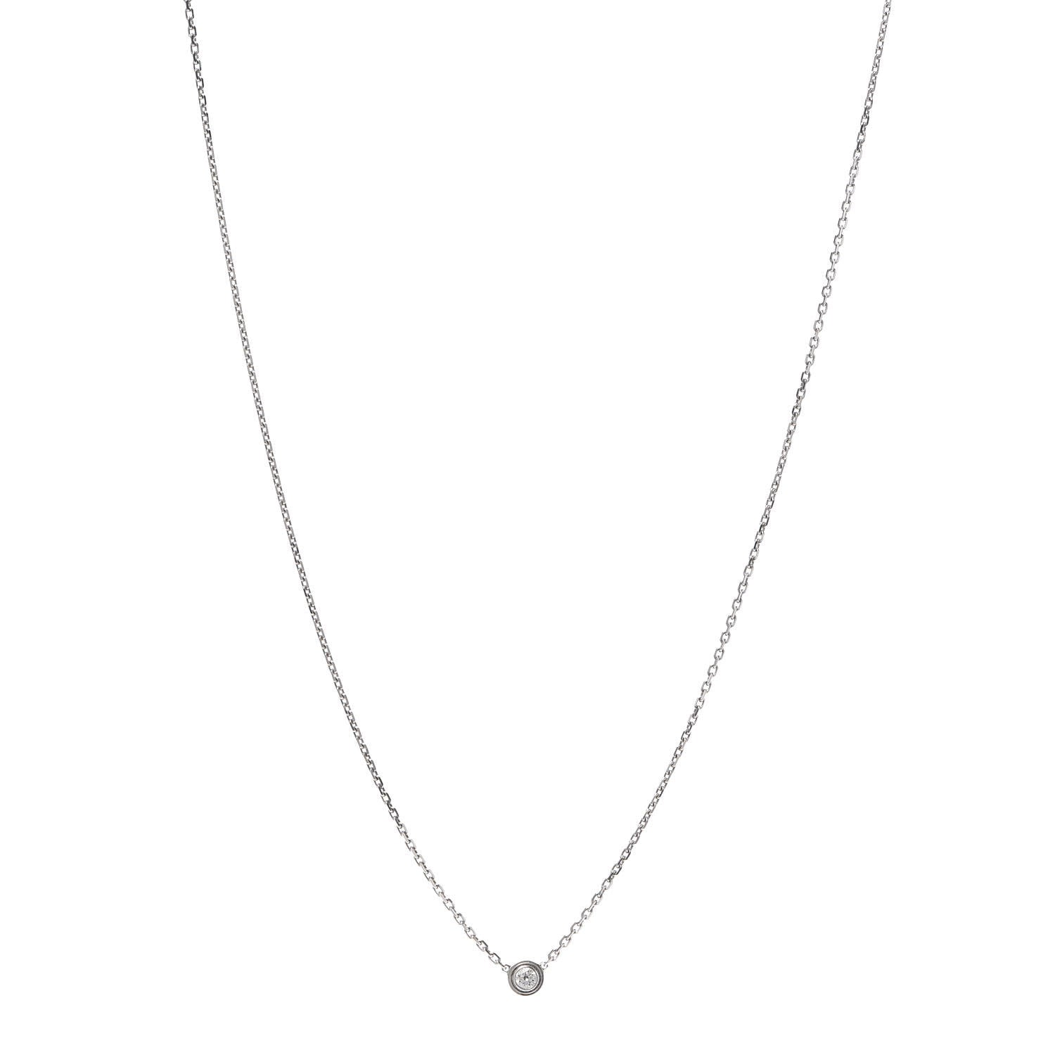 Cartier 18K White Gold Diamond XS D'Amour Pendant Necklace 1 of 5