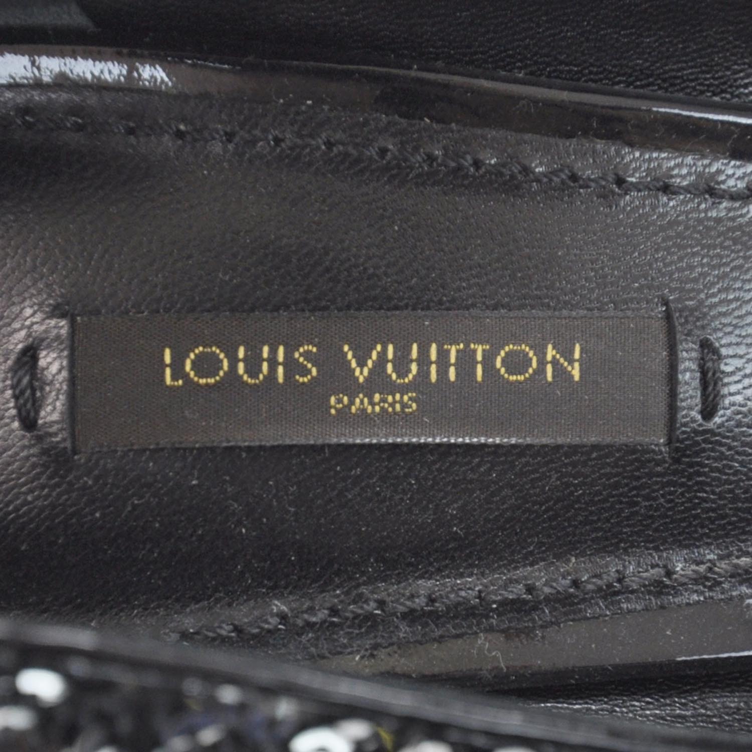 Louis Vuitton Liza Sequin Embroidered Heels 39 Black 5 of 6