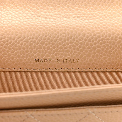 Chanel Caviar Quilted Flap Card Holder Wallet Beige 7 of 9