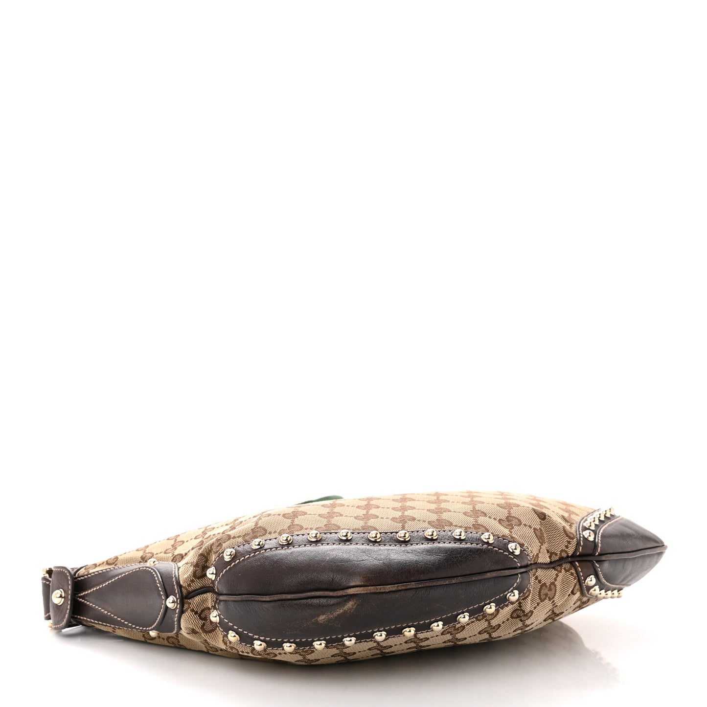 Monogram Web Studded Pelham Shoulder Bag Dark Brown