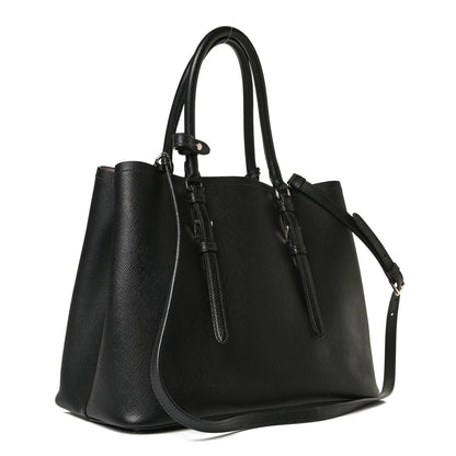 Prada Saffiano Cuir Large Double Bag Black Mughetto 3 of 13