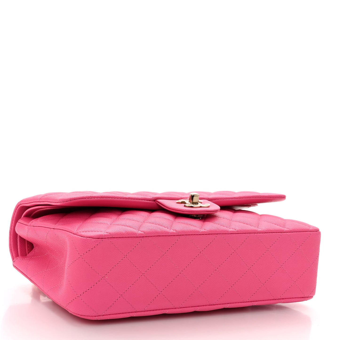 Caviar Quilted Medium Double Flap Pink