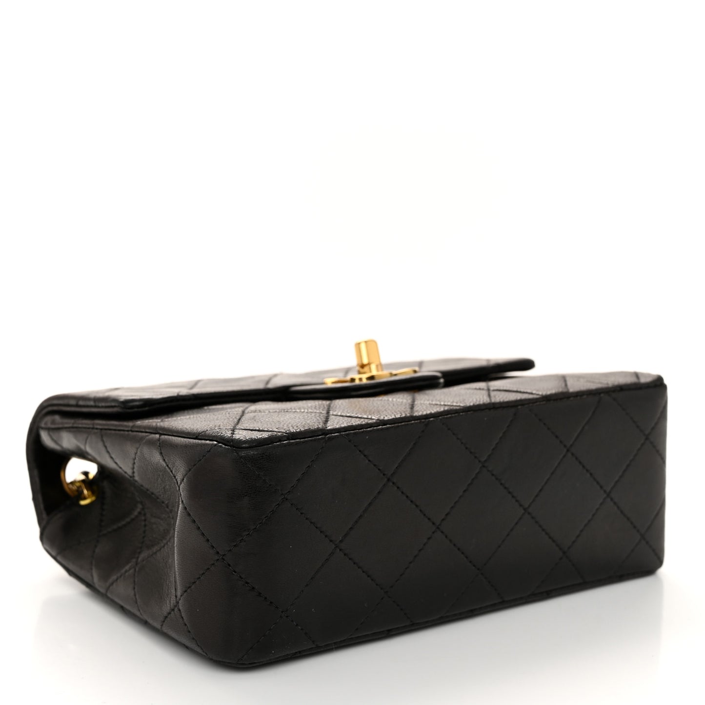 Lambskin Quilted Mini Square Flap Black