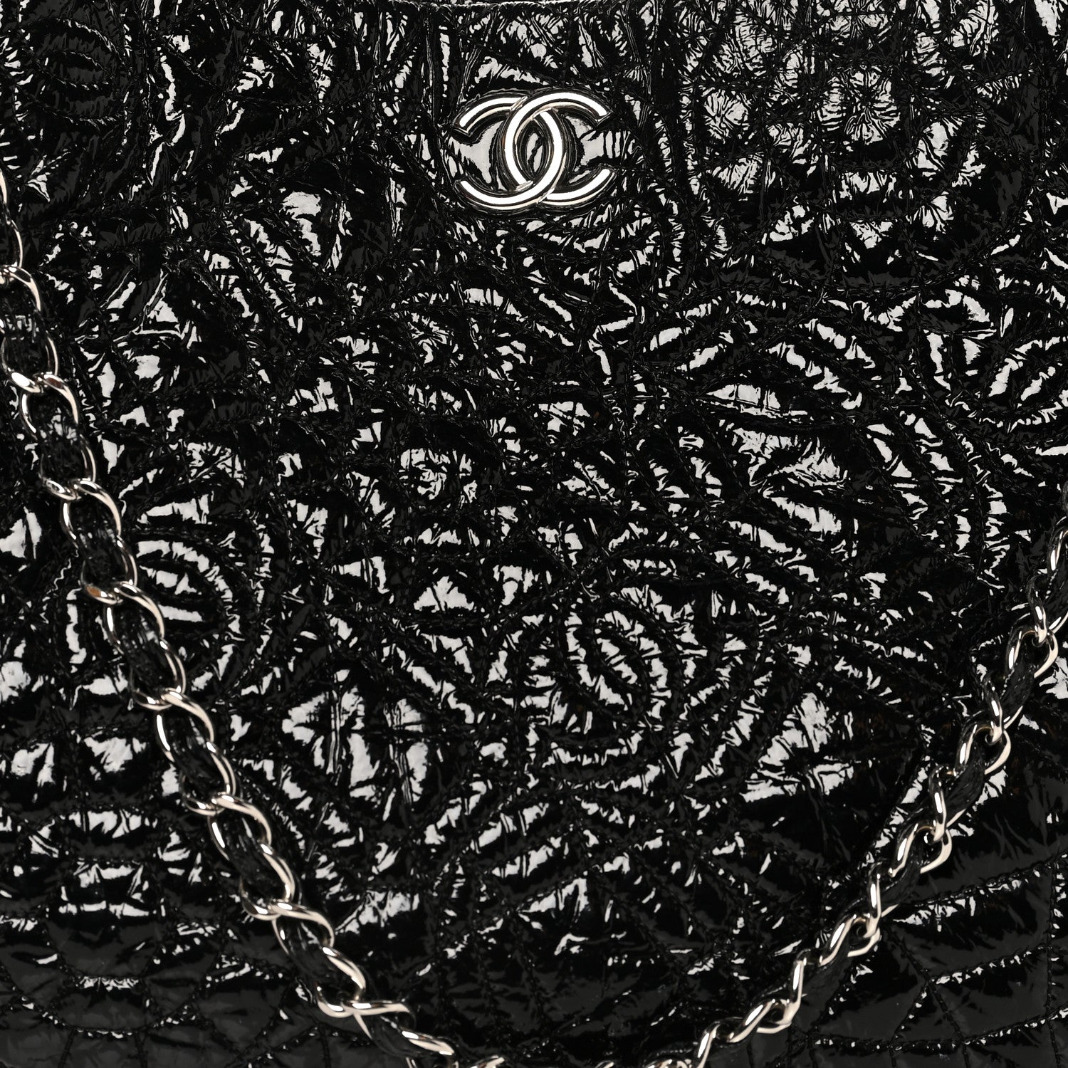 Chanel Vinyl Graphic Edge Tote Black 8 of 10