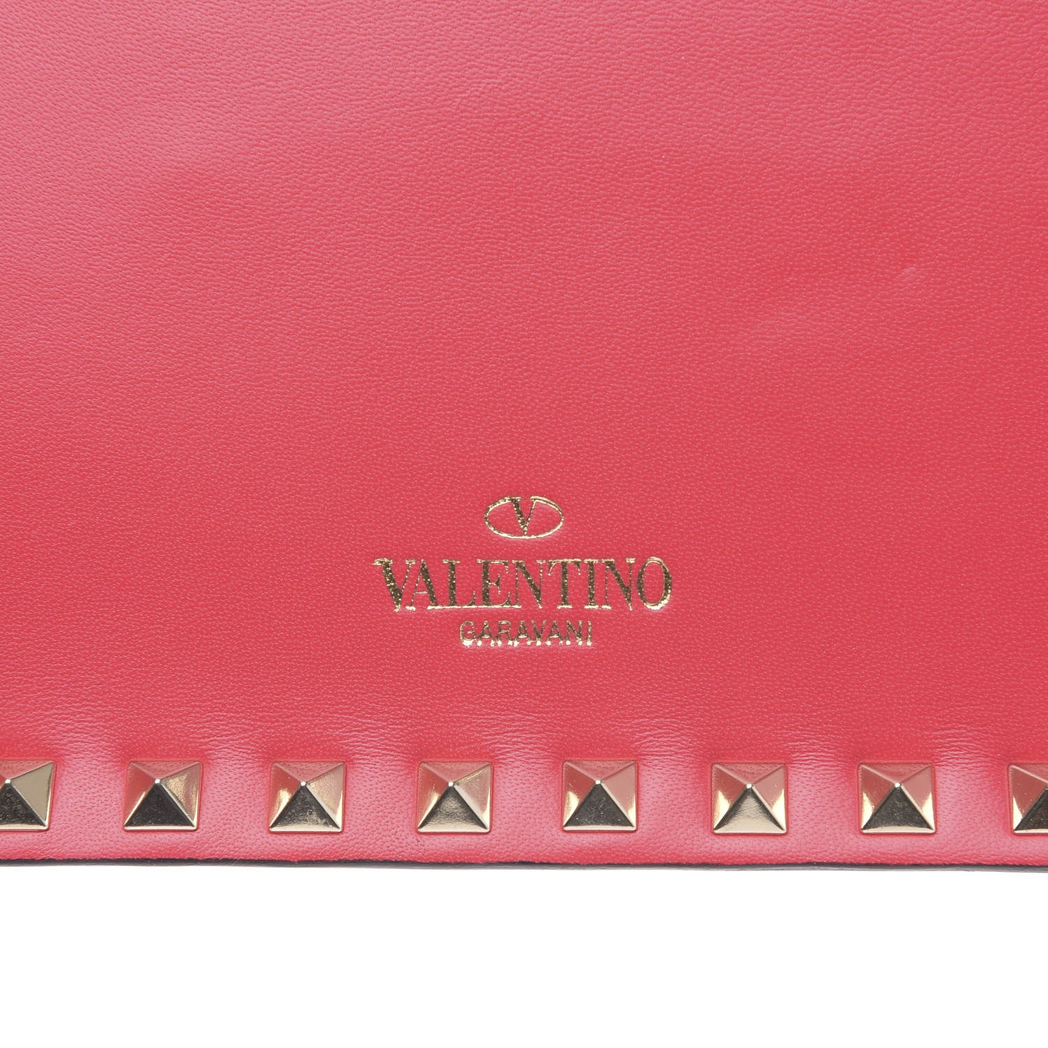 Valentino Garavani Nappa Small Rockstud Wristlet Clutch Fragola 7 of 9