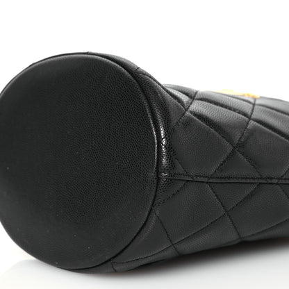 Chanel Caviar Quilted Twist Your Buttons Bucket Bag Black 10 of 10