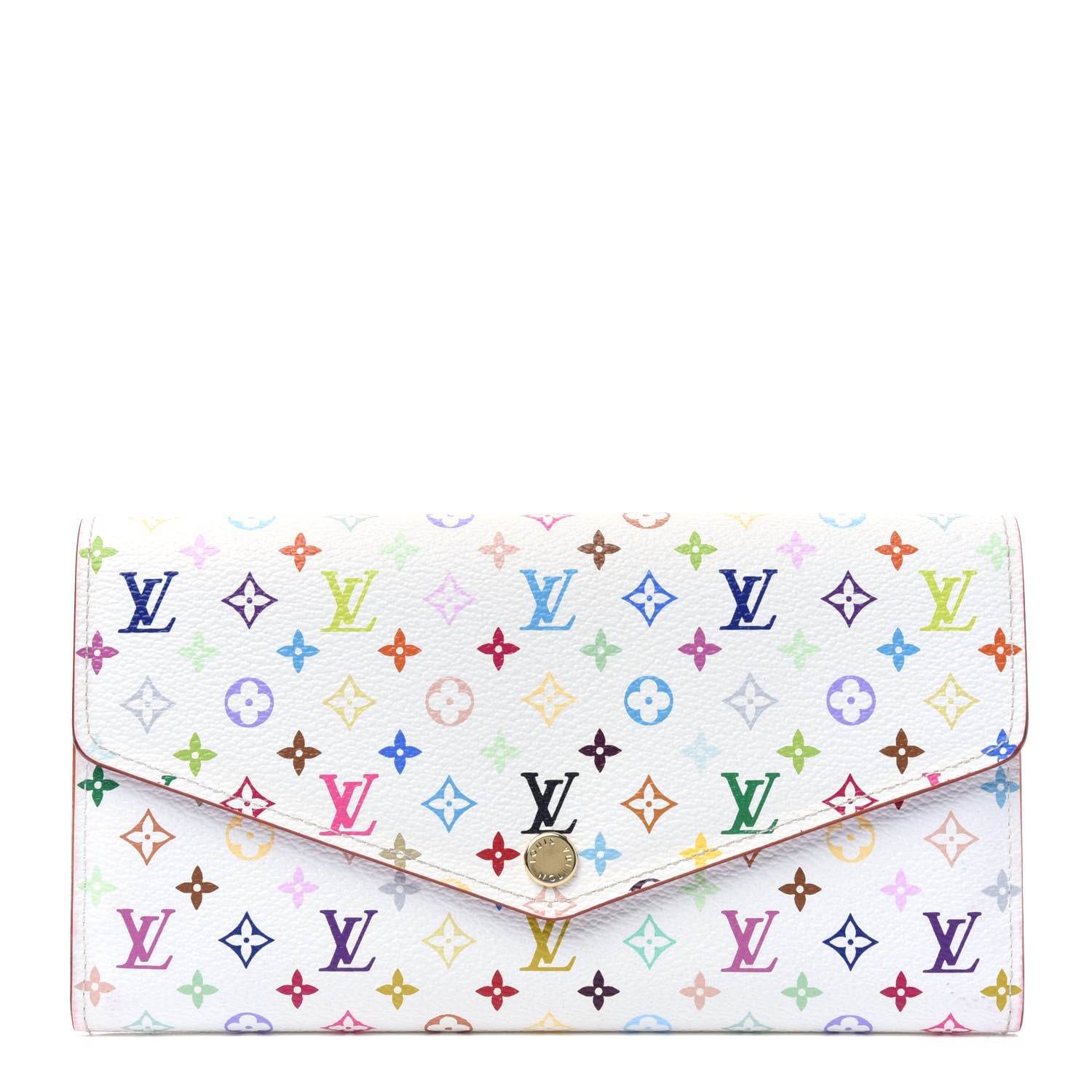 Louis Vuitton Monogram Multicolor Sarah Wallet NM White Litchi 2 of 18