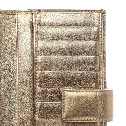 Gucci Crystal Monogram Metal Bar Continental Flap Wallet Gold 12 of 13