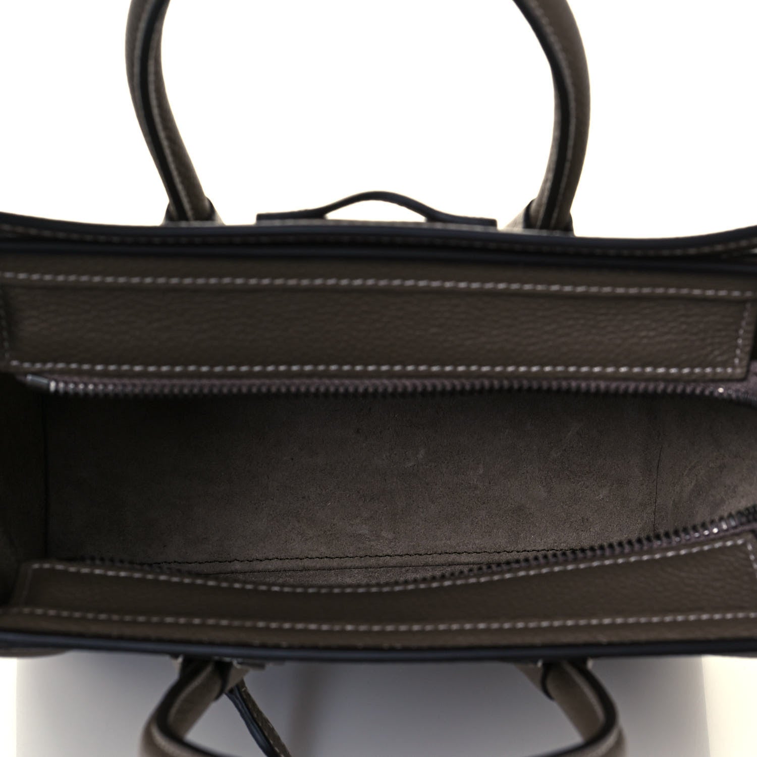 Celine Drummed Calfskin Nano Luggage Souris 5 of 14