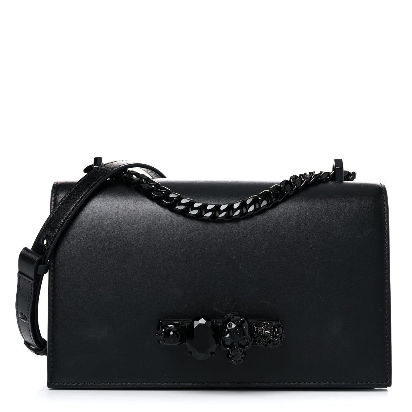 Calfskin Knuckle Shoulder Bag Black