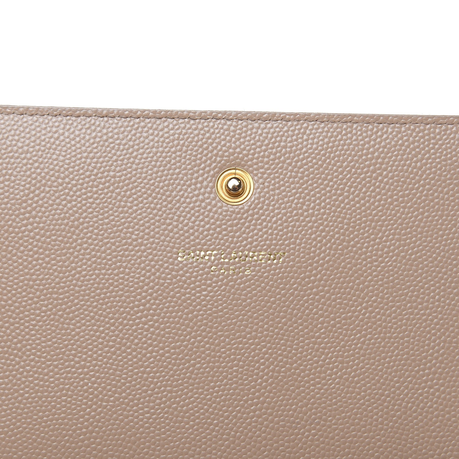 Saint Laurent Grain De Poudre Monogram Chain Wallet Dark Beige 6 of 14