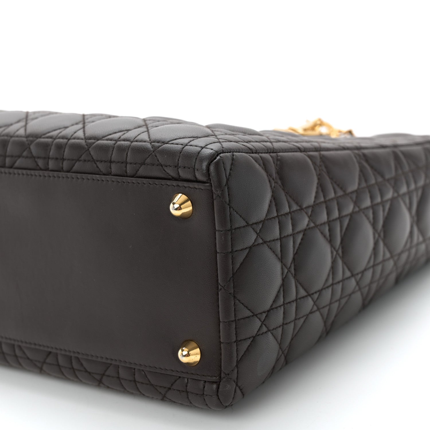 Christian Dior Lambskin Cannage Large Lady Dior Brown 10 of 10