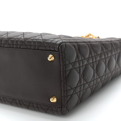 Christian Dior Lambskin Cannage Large Lady Dior Brown 10 of 10