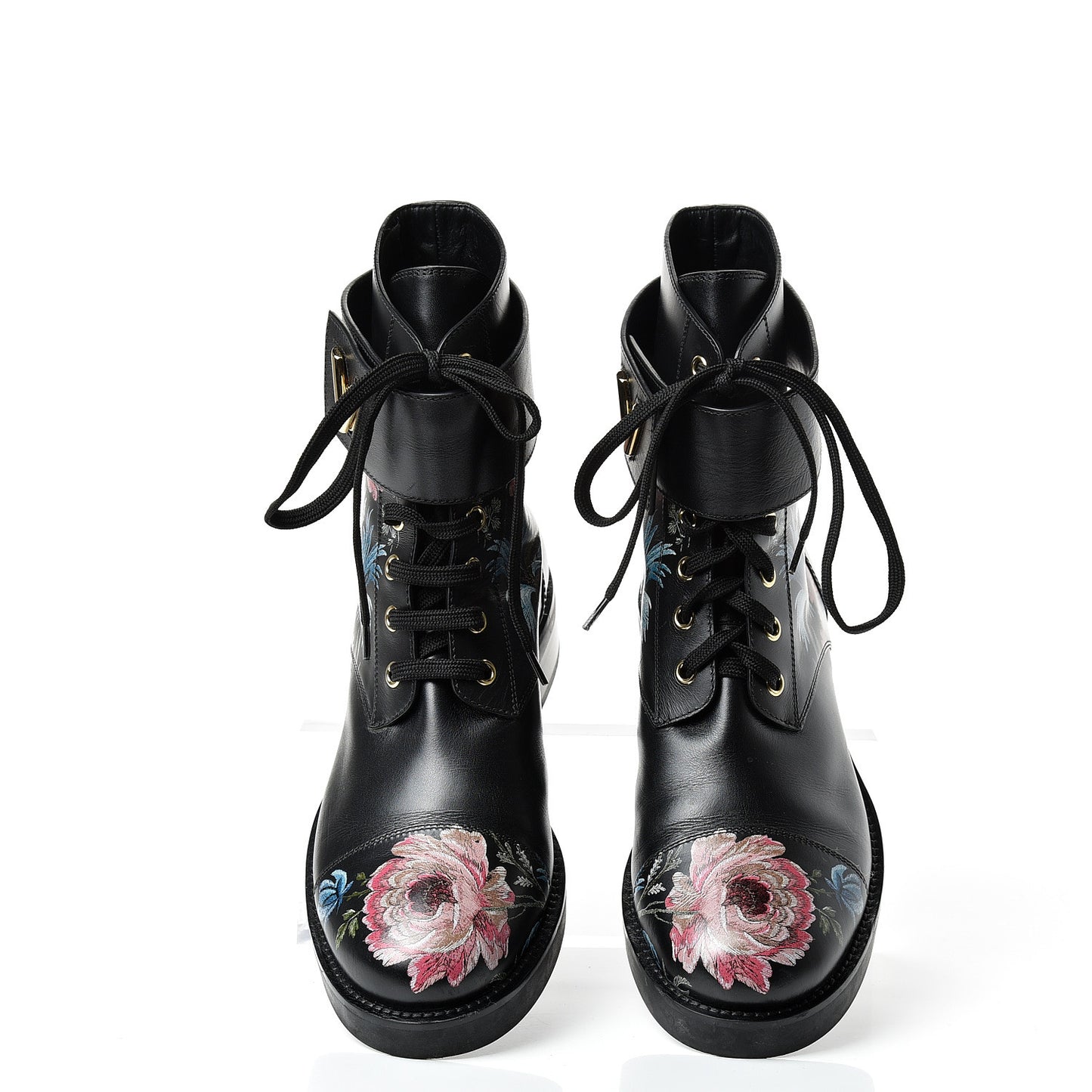 Calfskin Wonderland Ranger Flowers Boots 39.5 Black