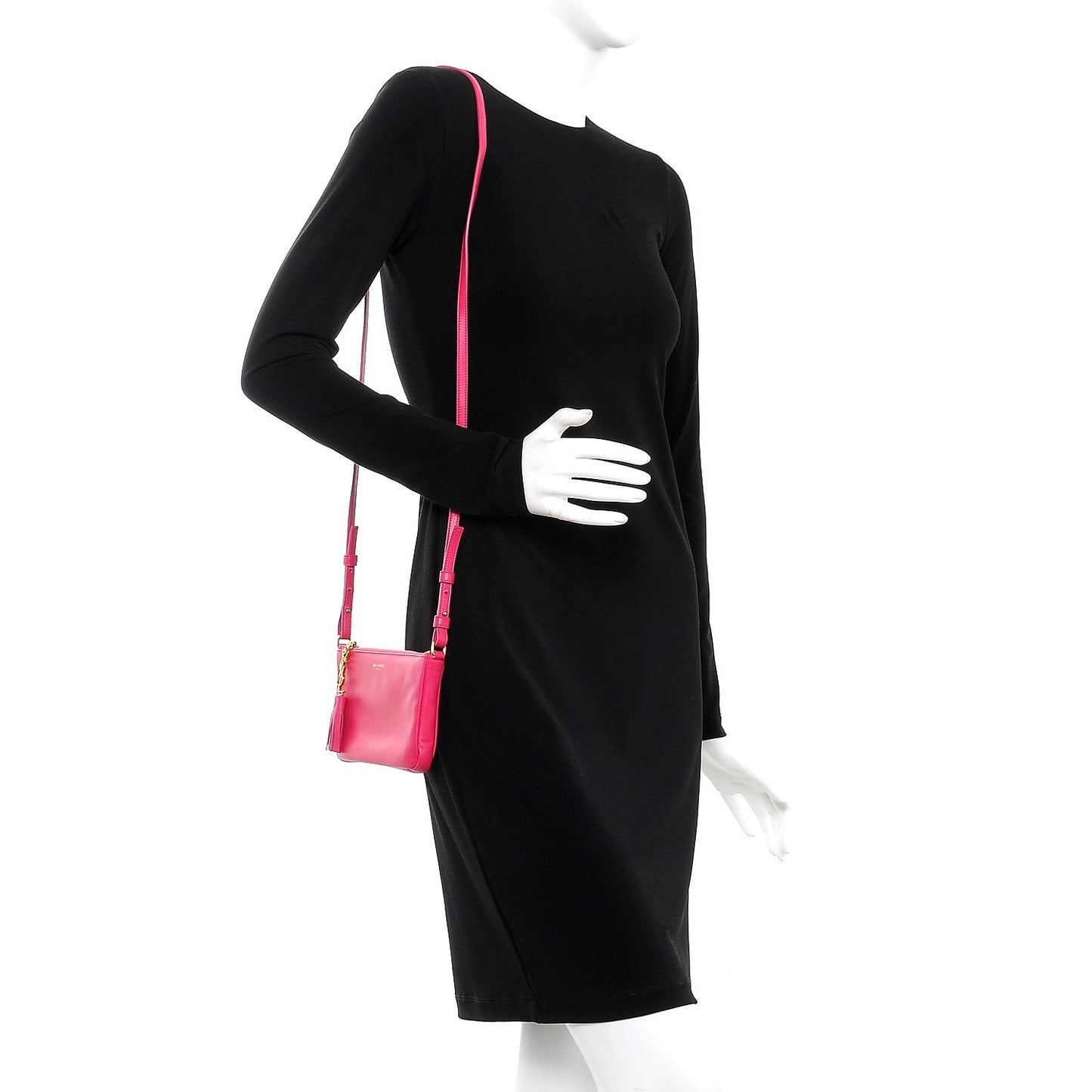 Calfskin Monogram Phone Pouch Crossbody Bag Bubblegum