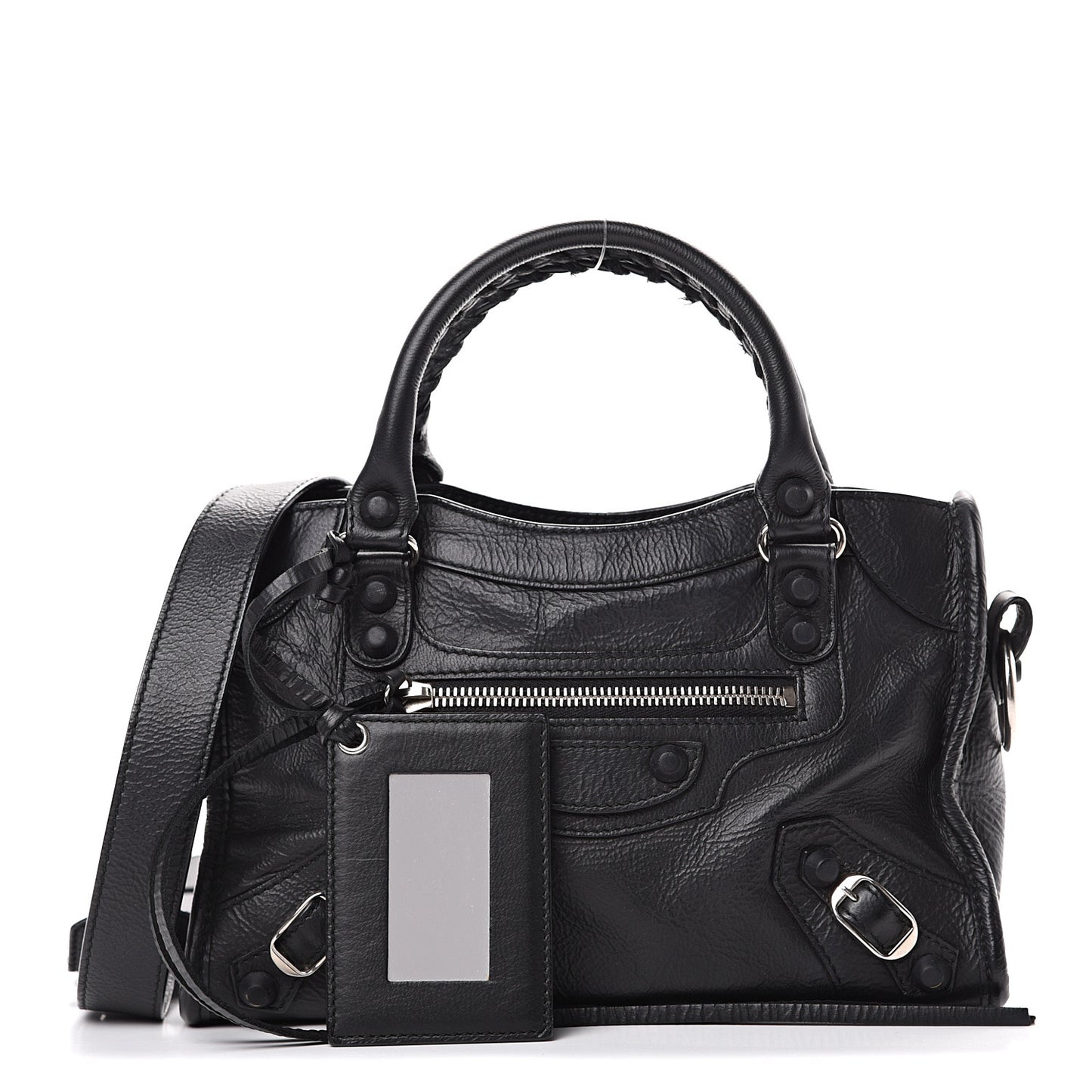 Matte Goatskin Rubber Covered Classic Hardware Mini City Black