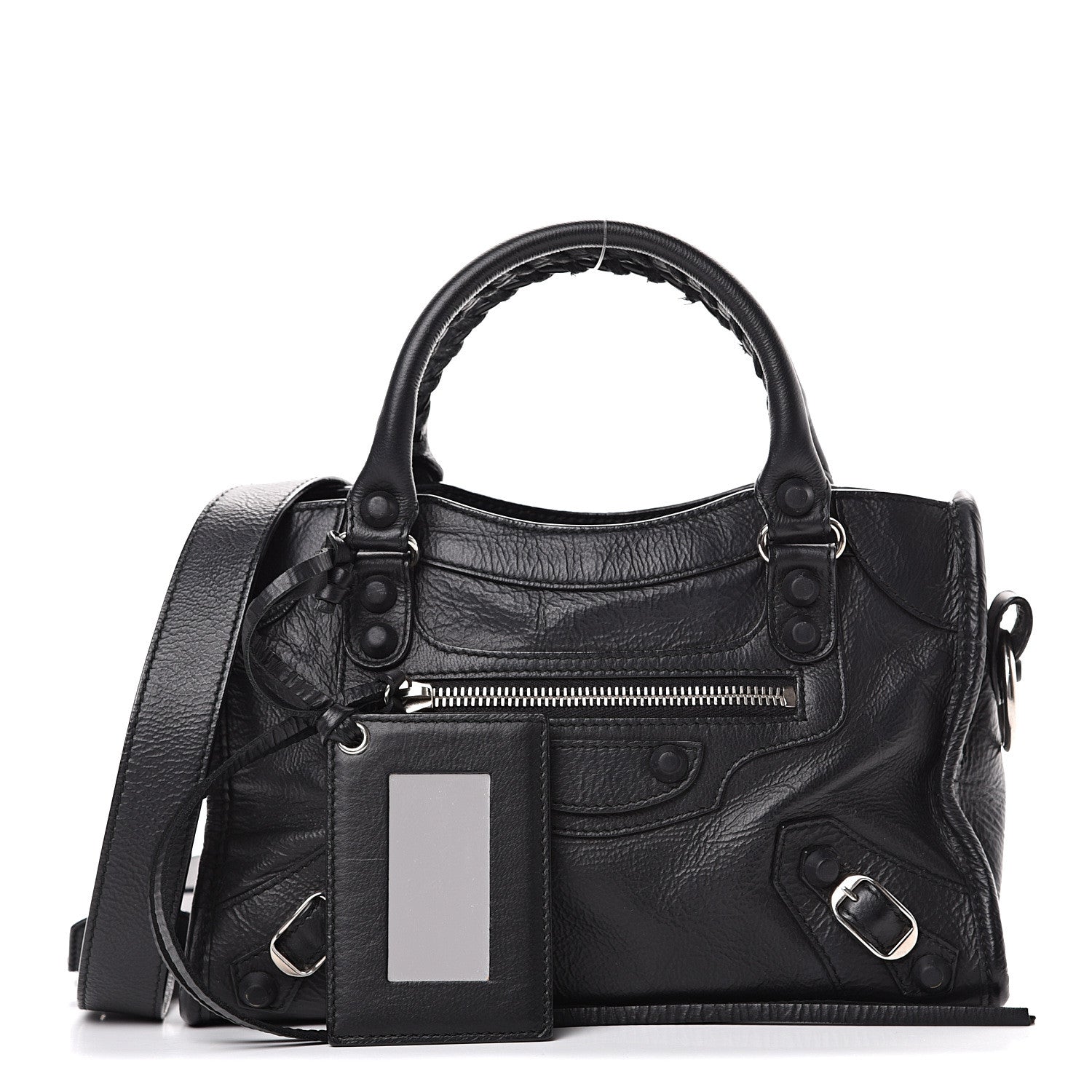 Balenciaga Matte Goatskin Rubber Covered Classic Hardware Mini City Black 1 of 12