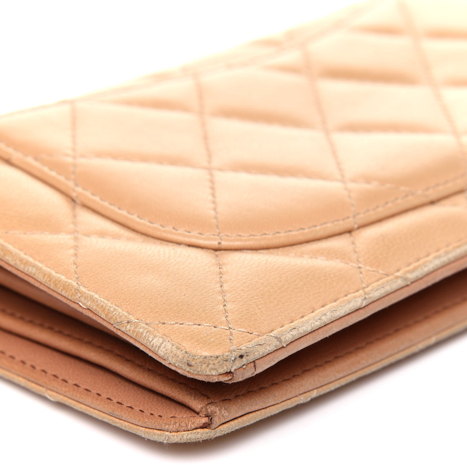 Chanel Lambskin Quilted Yen Wallet Beige 14 of 23