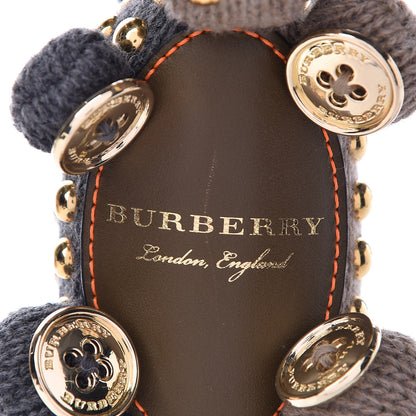 Burberry Calfskin Wool Cashmere Studded Mabel The Donkey Bag Charm Grey Multicolor 4 of 5