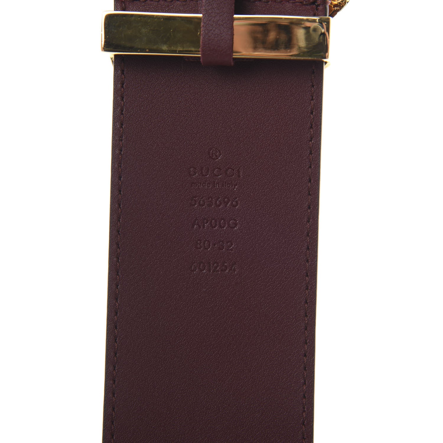 Gucci Calfskin Lizard Double G 50mm Belt 80 32 Vintage Bordeaux 3 of 5