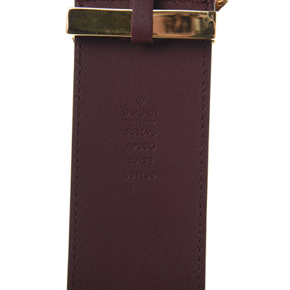 Gucci Calfskin Lizard Double G 50mm Belt 80 32 Vintage Bordeaux 3 of 5