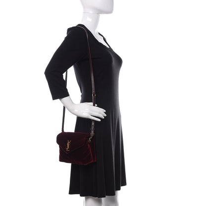 Saint Laurent Velvet Y Quilted Monogram Toy Loulou Crossbody Bag French Burgundy 2 of 10