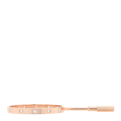 Cartier 18K Pink Gold 10 Diamond LOVE Bracelet 16 3 of 7