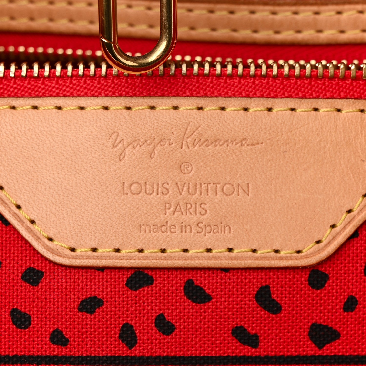 Louis Vuitton Monogram Kusama Waves Neverfull MM Red 6 of 9