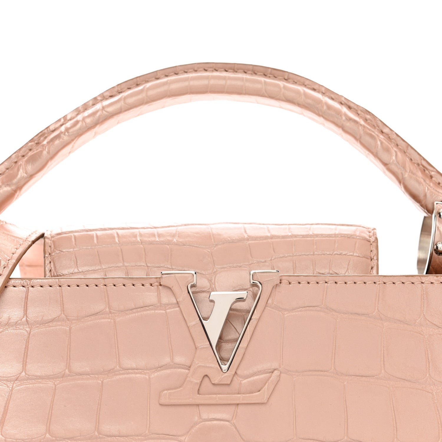 Louis Vuitton Iridescent Alligator Capucines BB Pink 5 of 10