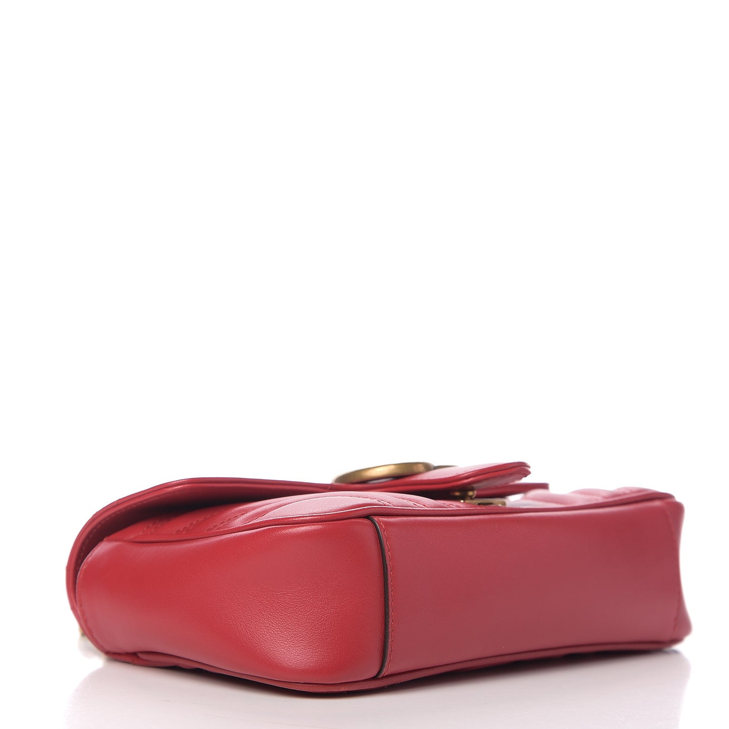 Calfskin Matelasse Mini GG Marmont Shoulder Bag Hibiscus Red
