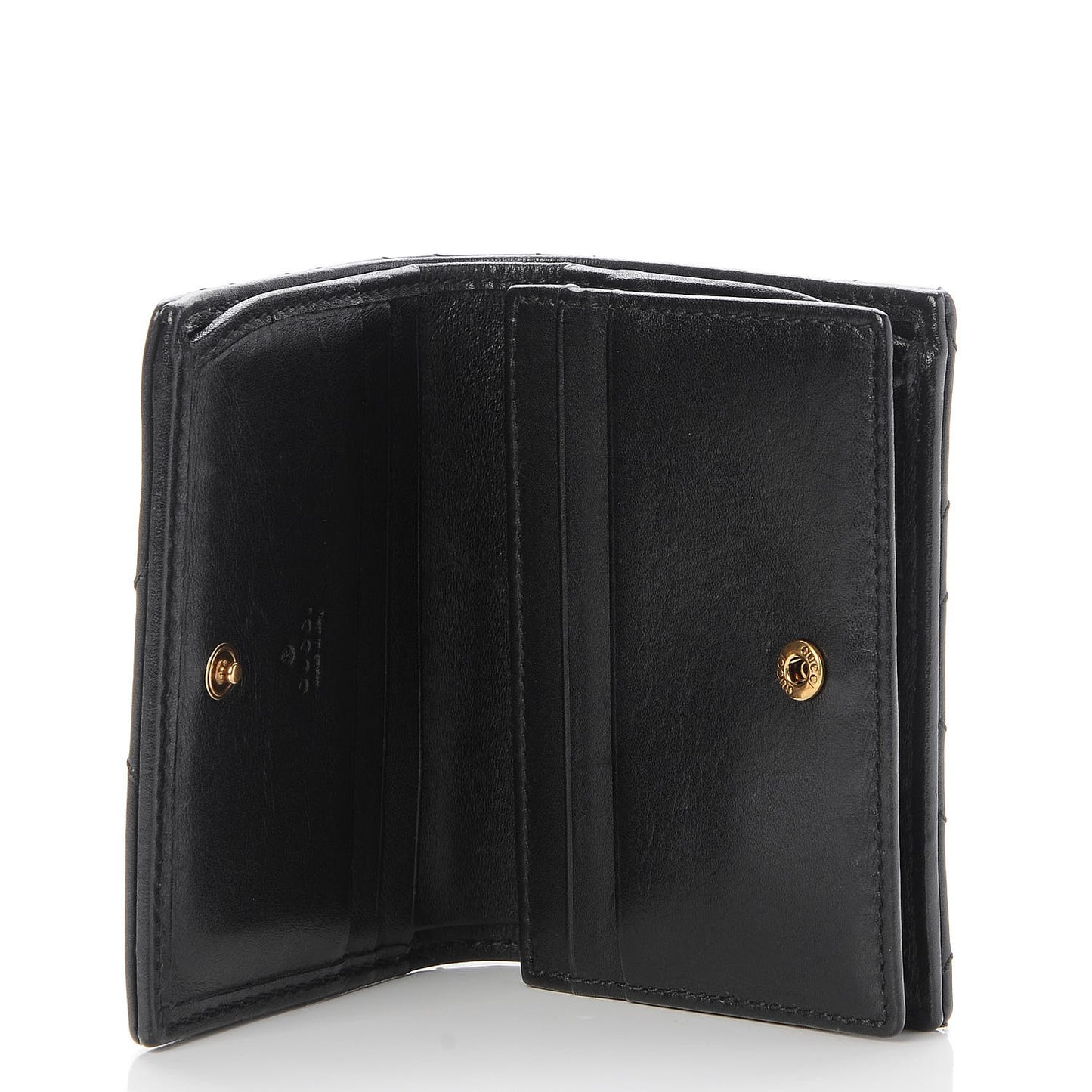 Calfskin Matelasse GG Marmont Card Case Wallet Black