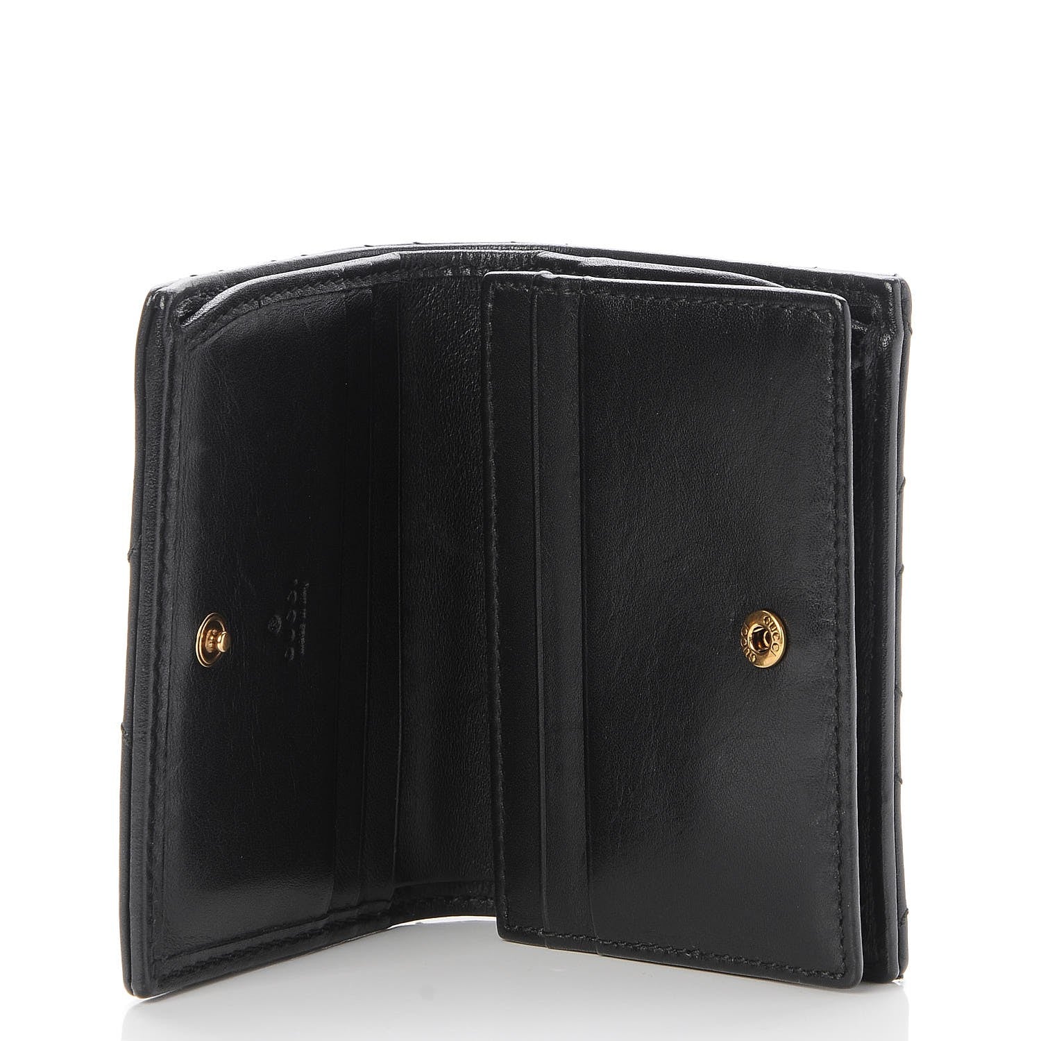 Gucci Calfskin Matelasse GG Marmont Card Case Wallet Black 5 of 8