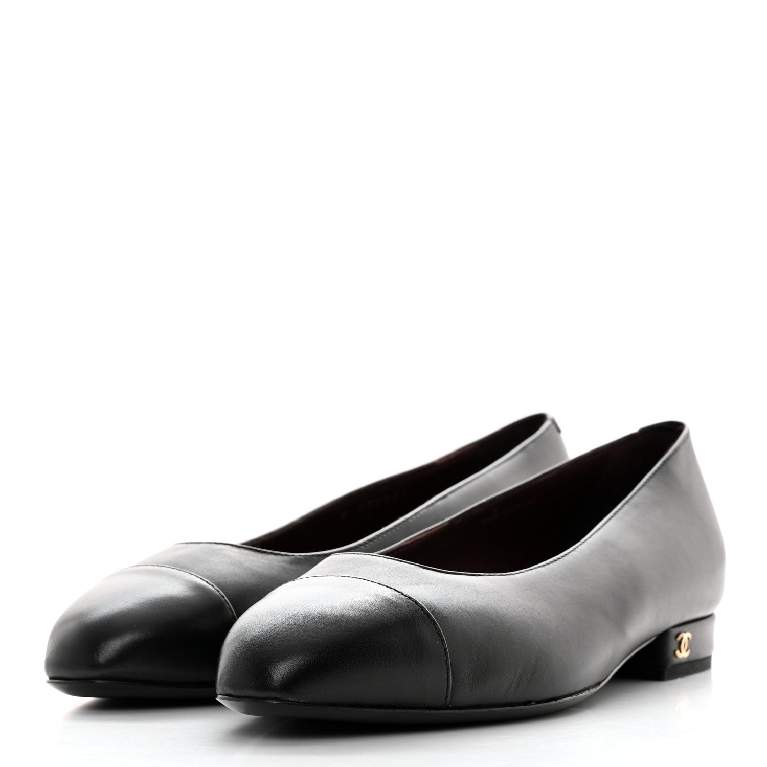 Chanel Lambskin Cap Toe Ballerina Flats 36 Black 3 of 9