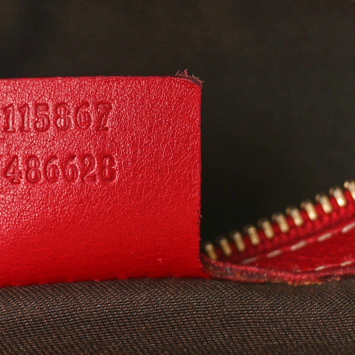 Gucci Calfskin Medium Horsebit Chain Hobo Red 7 of 15