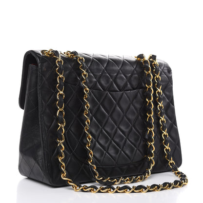 Chanel Lambskin Quilted XL Jumbo Single Flap Black 3 of 18