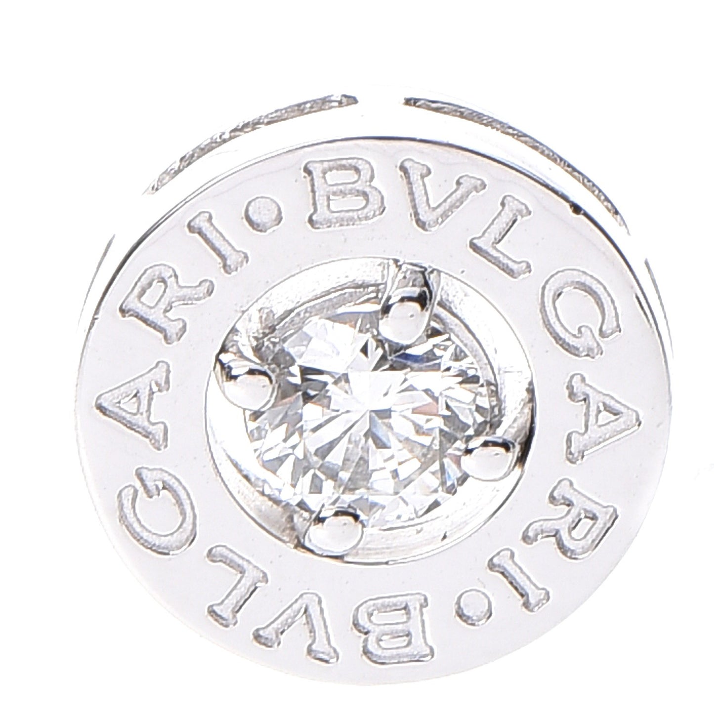 BVLGARI 18K White Gold Diamond Stud Earrings