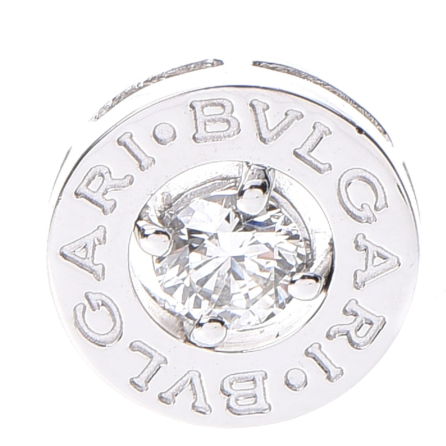 Bulgari BVLGARI 18K White Gold Diamond Stud Earrings 5 of 10