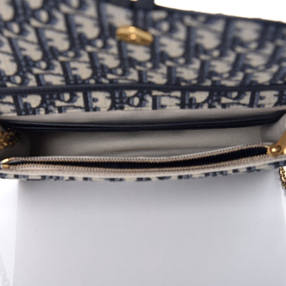 Christian Dior Oblique Saddle Chain Pouch Blue 6 of 12