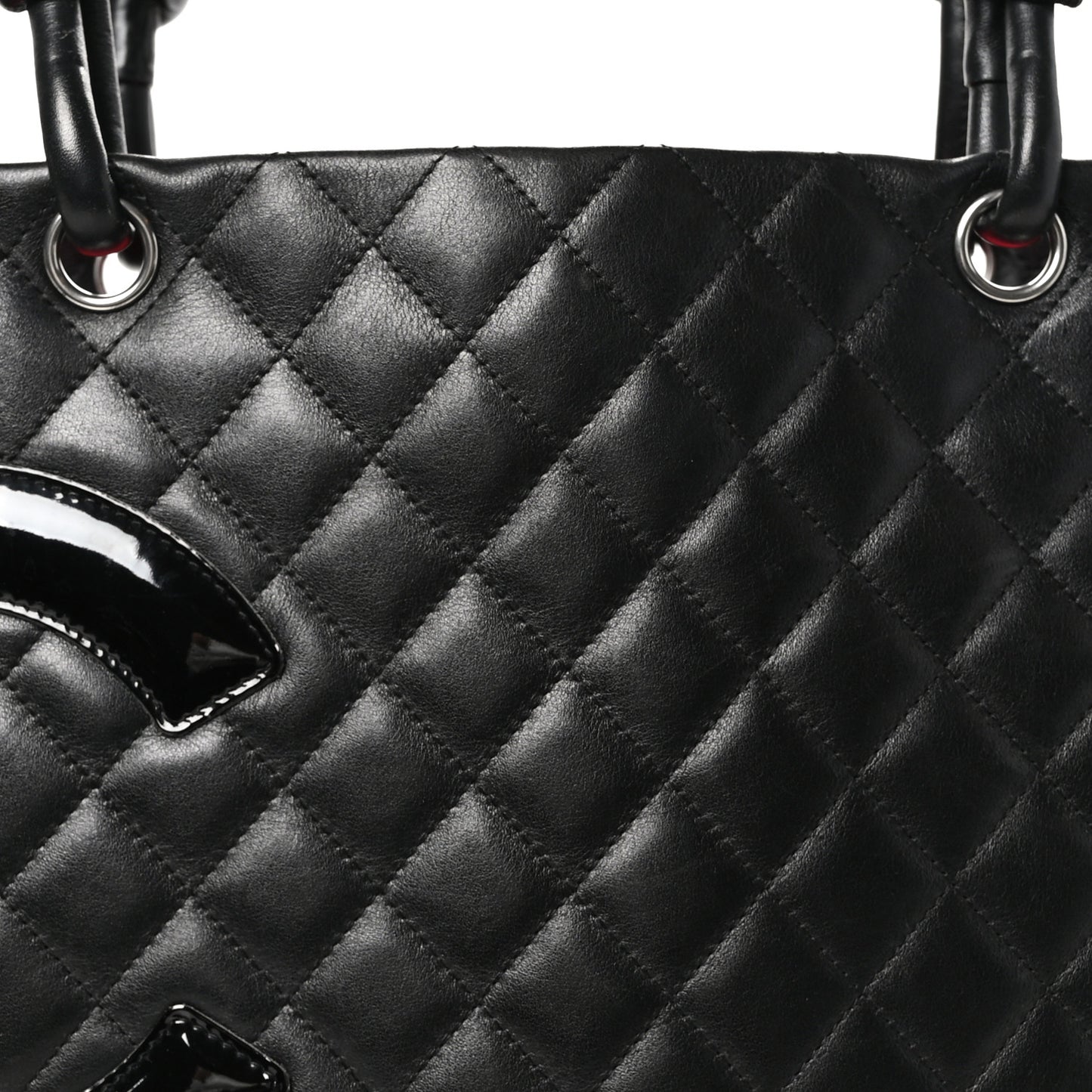 Calfskin Quilted Large Cambon Tote Black
