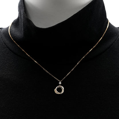 Cartier 18K Pink Yellow White Gold Diamond Trinity Pendant Necklace 2 of 4