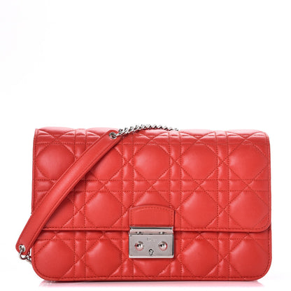 Christian Dior Lambskin Cannage Miss Dior Promenade Pouch Vermillion 1 of 10