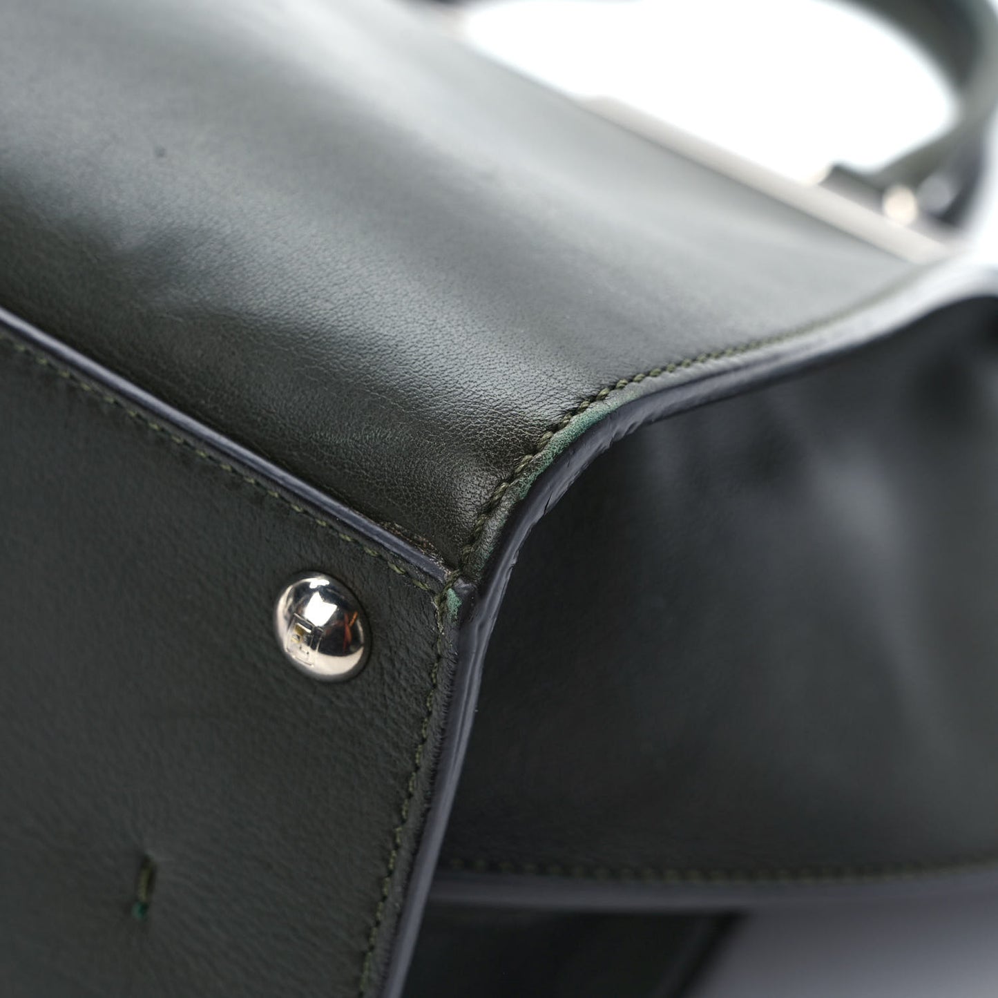 Vitello Dolce Marmol Shiny Nappa Petite 3Jours Tote Verde Prato