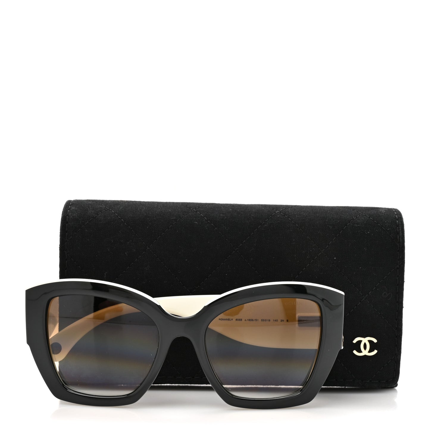 Acetate Square Sunglasses 6058 Black White