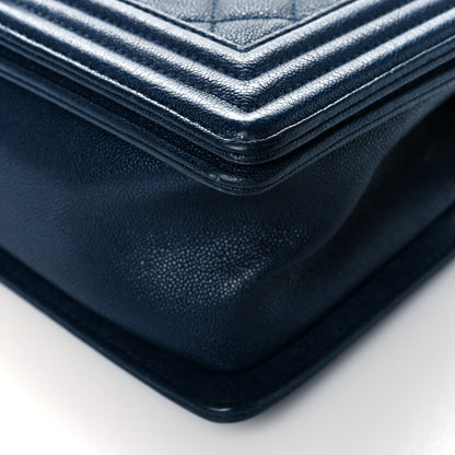 Chanel Caviar Quilted Medium Boy Flap Navy 10 of 10
