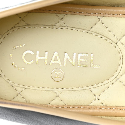 Chanel Lambskin CC Chain Loafers 37 Black Beige 7 of 8