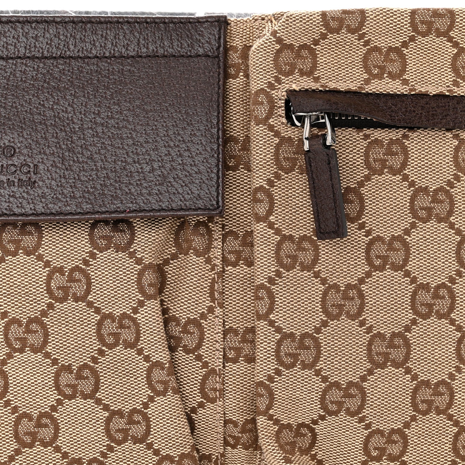 Gucci GG Monogram Double Pocket Belt Bag Dark Brown 8 of 10