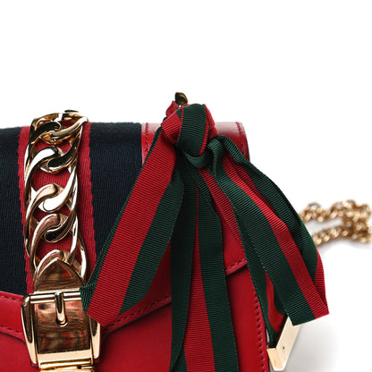 Gucci Calfskin Mini Sylvie Chain Shoulder Bag Hibiscus Red 12 of 14