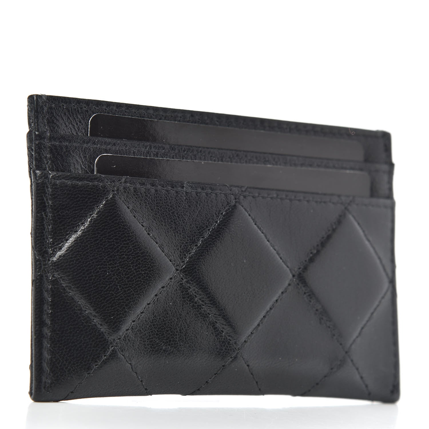 Chanel Lambskin Quilted Brilliant Card Holder Black 3 of 9